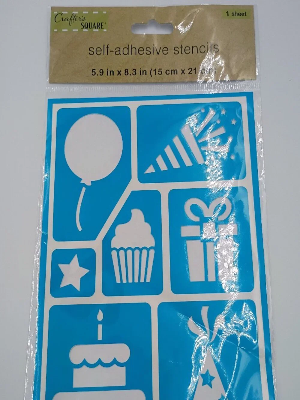 8-Pc Birthday Craft Bundle- Vinyl Rolls Stencils Clear Stamps Stickers
